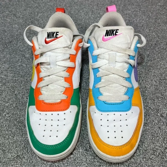Nike Dunk Low GS Multi Color White Orange Green Sneakers Size 5Y FQ8373-902 - Picture 9 of 12
